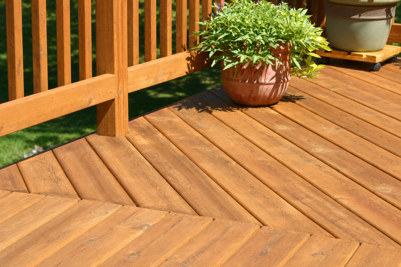 Deck staining and sealing